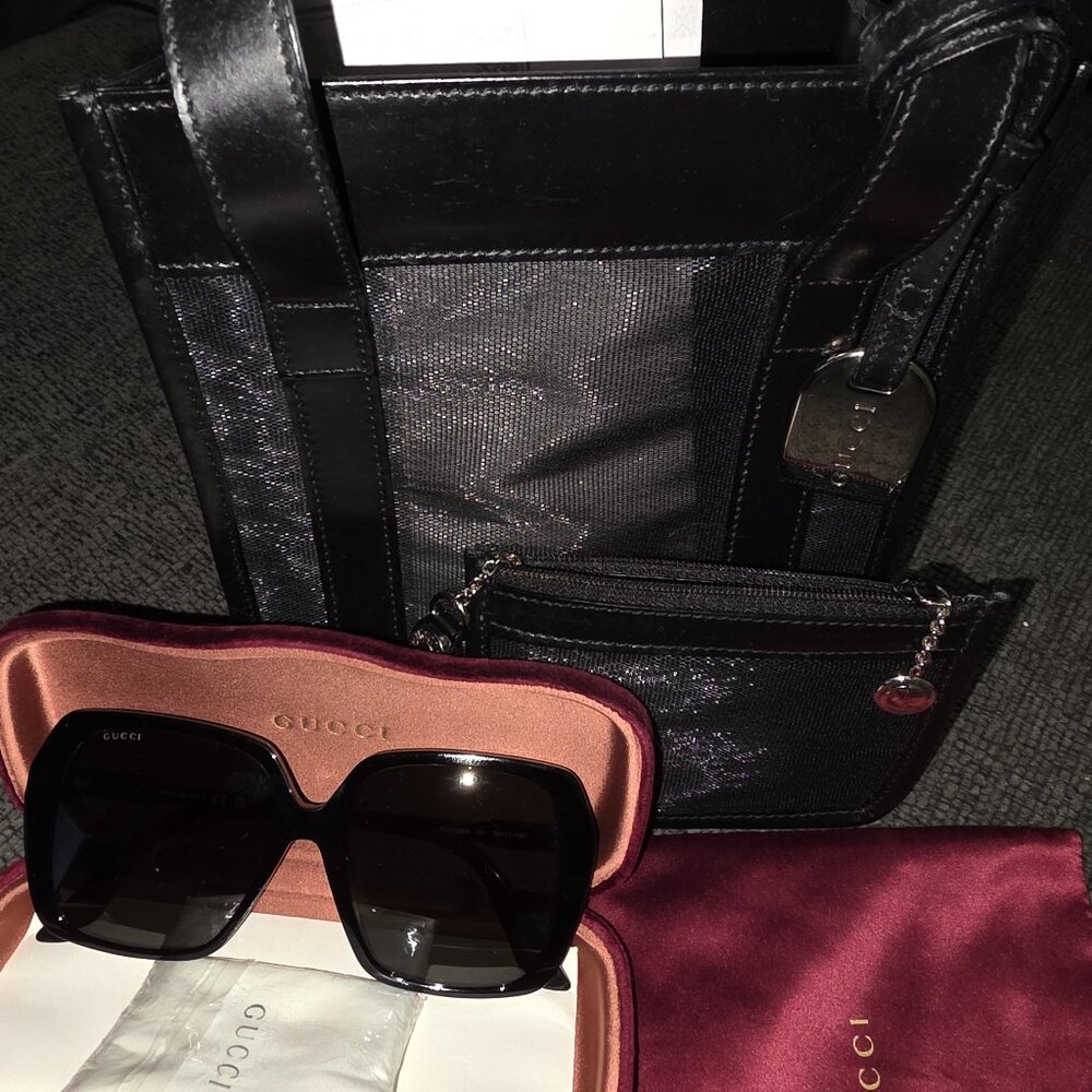 Gucci Vintage Purse and Gucci shades with authenticity document